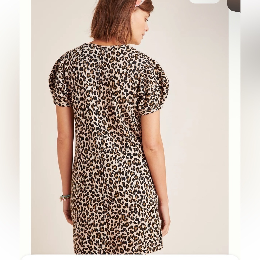 Velvet Jolene Leopard Puff-Sleeved Mini Dress Size Small - Picture 2 of 9